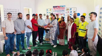 लायन्स क्लव अफ लमजुङद्धारा लक्ष्मी बाल मन्दिरका बालबालिकालाई स्टेशनरी सहयोग