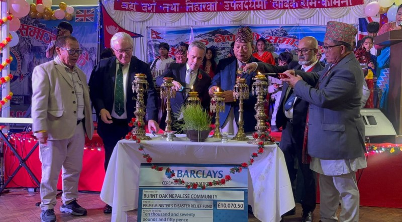 बर्न्ट ओक नेपाली समाज यूकेद्वारा बाढी पीडितका लागि २० लाख रुपैयाँ बढी सहयोग